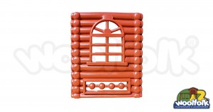 Panel tipo ventana para juegos infantiles de madera.