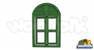 Panel tipo ventana para juegos infantiles de madera.