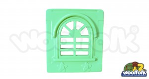 Panel tipo ventana para juegos infantiles de madera.