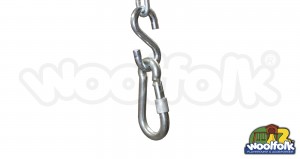 Herraje para juegos infantiles tipo eslabón giratorio para asientos de columpios tipo rueda.