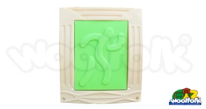 Panel tipo ventana para juegos infantiles de madera.