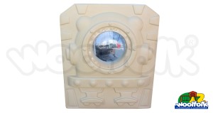 Panel tipo ventana para juegos infantiles de madera.