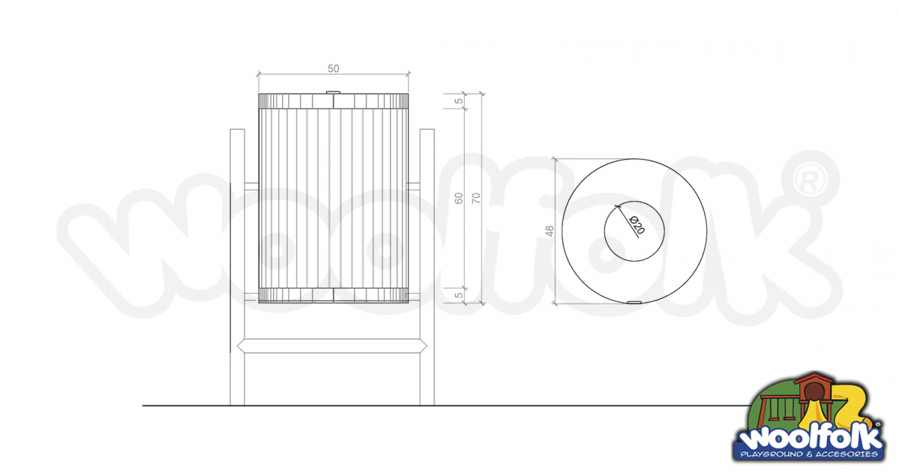 Bote para Exteriores. Modelo: BOT002M-1