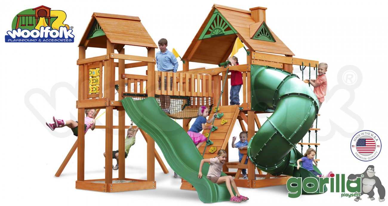 Juego Infantil de Madera Fabricado en Estados Unidos. Modelo: Wilderness Gym