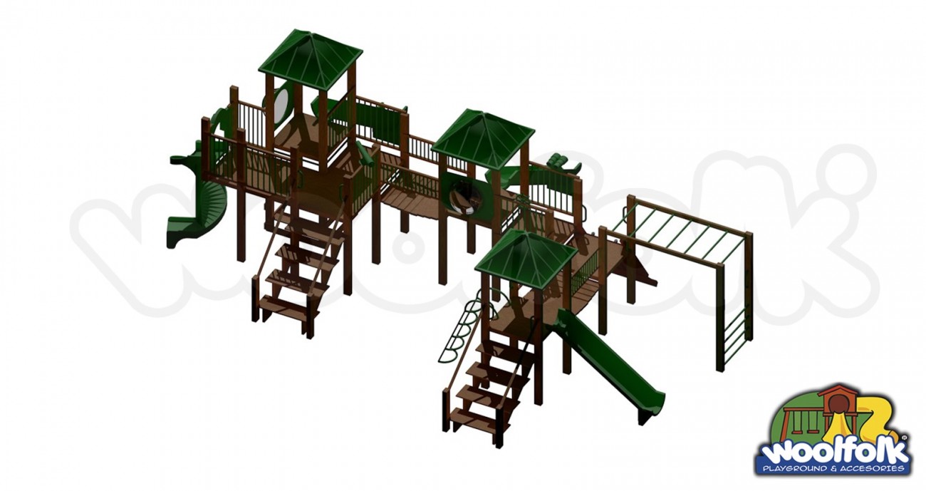 Juego Infantil de Madera de Pino Canadiense Línea Parques. Modelo: WDM051
