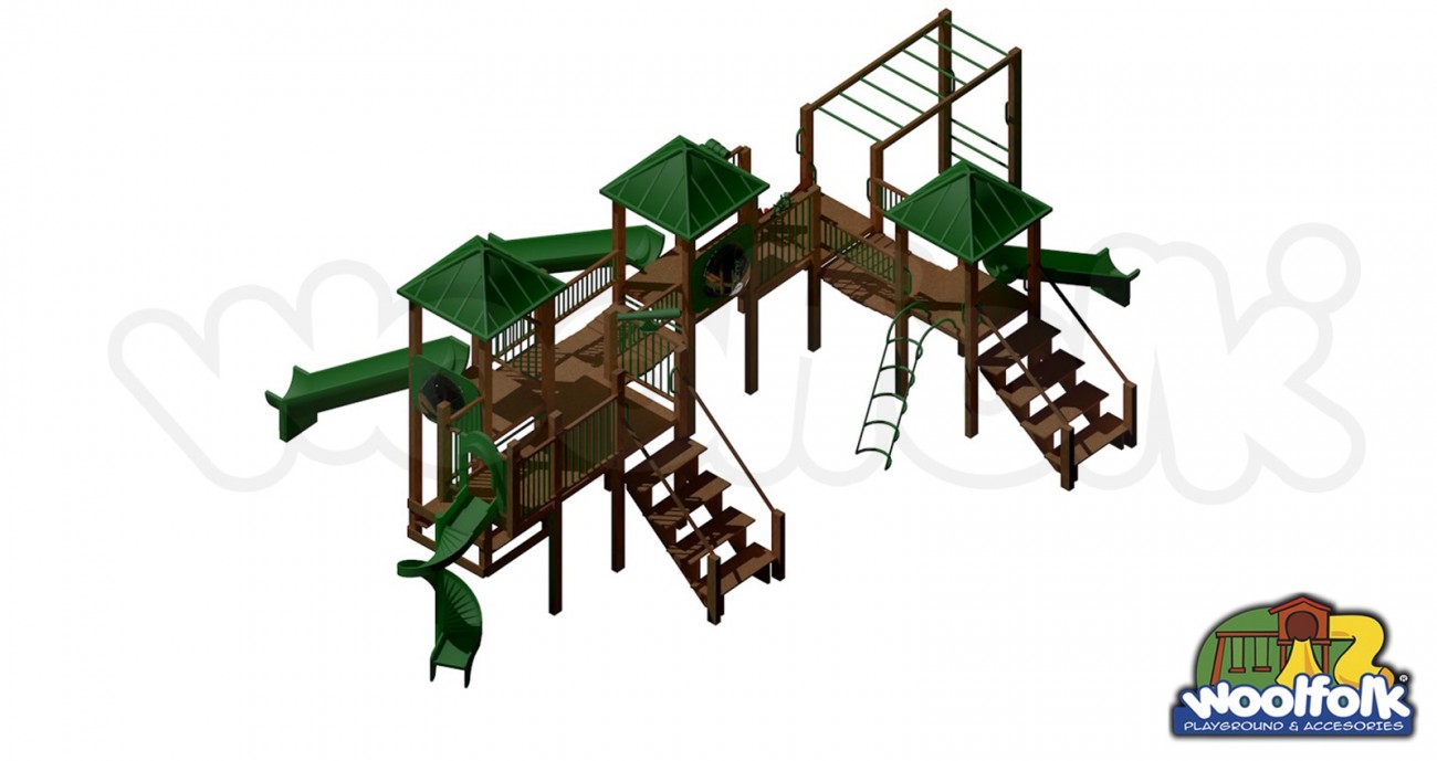 Juego Infantil de Madera de Pino Canadiense Línea Parques. Modelo: WDM051
