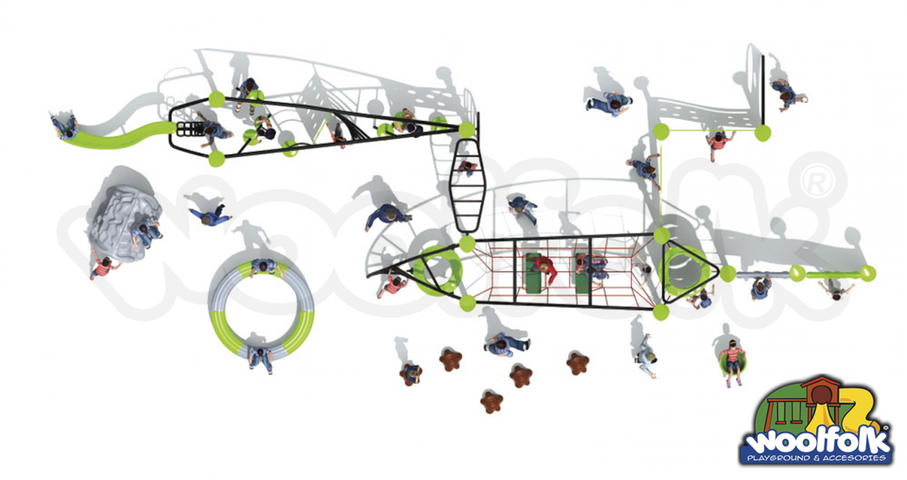 Juego Infantil para exteriores, tipo extremo. Modelo: FE032