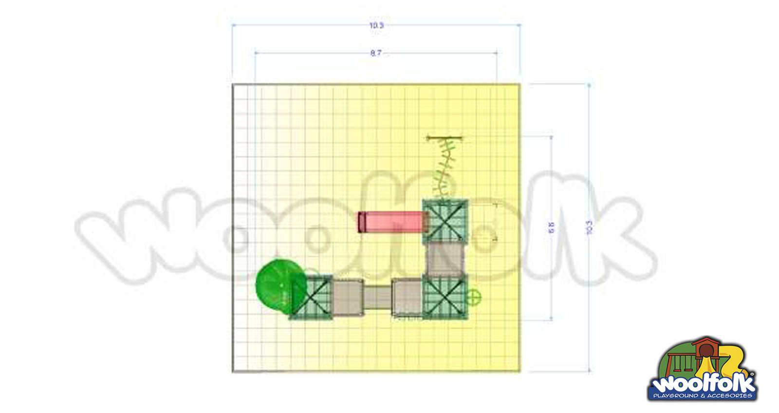 Juego Infantil de Madera de Pino Canadiense Línea Parques. Modelo: WDM053E