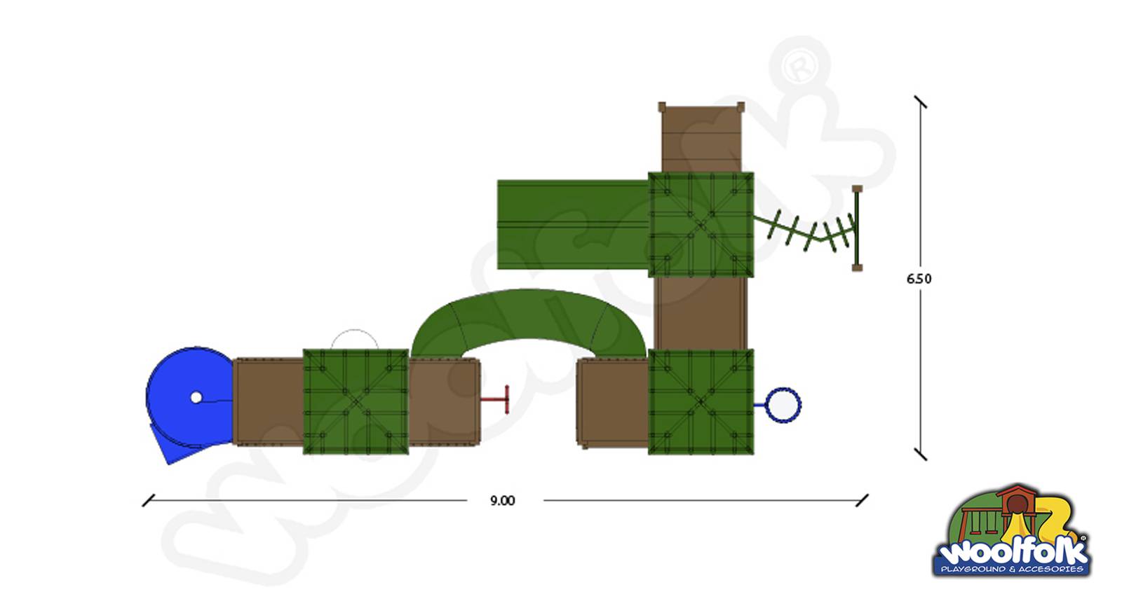 Juego Infantil de Madera de Pino Canadiense Línea Parques. Modelo: WDM053