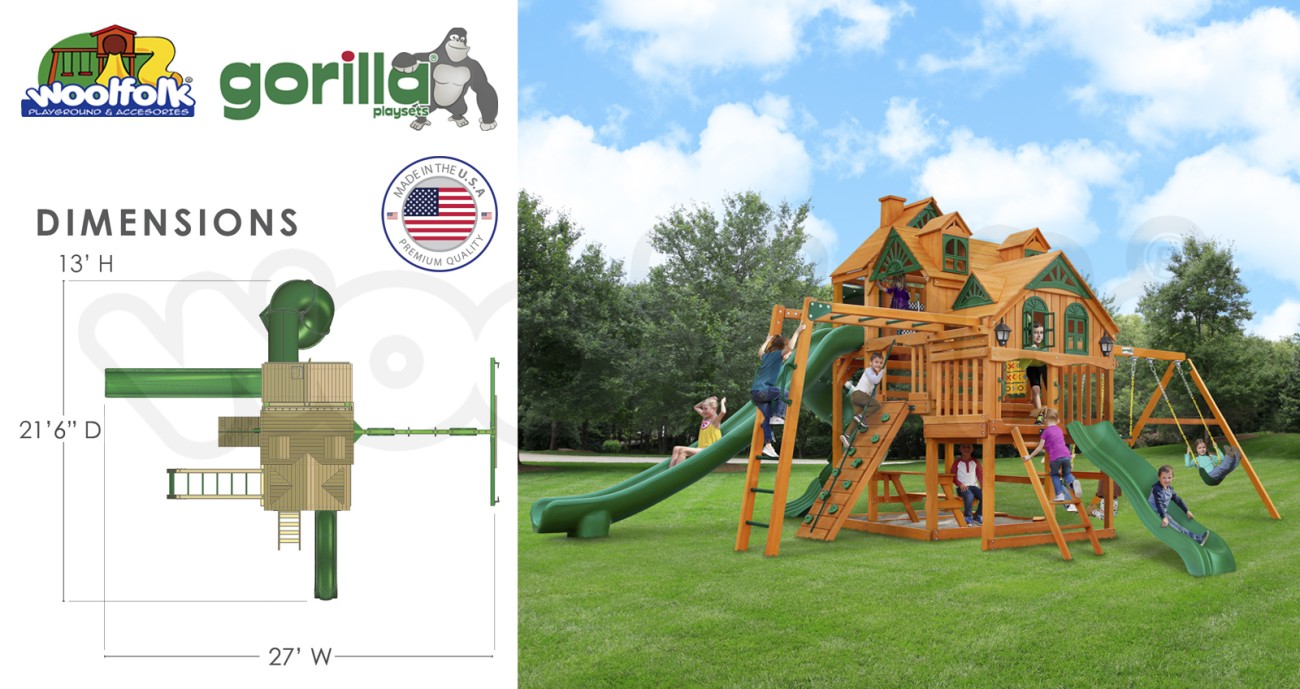 Juego Infantil de Madera Fabricado en Estados Unidos. Modelo: Empire Cedar