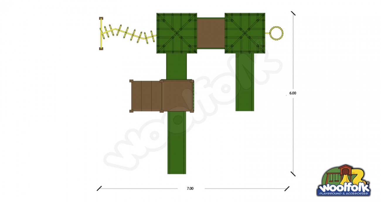 Juego Infantil de Madera de Pino Canadiense Línea Parques. Modelo: WDM059