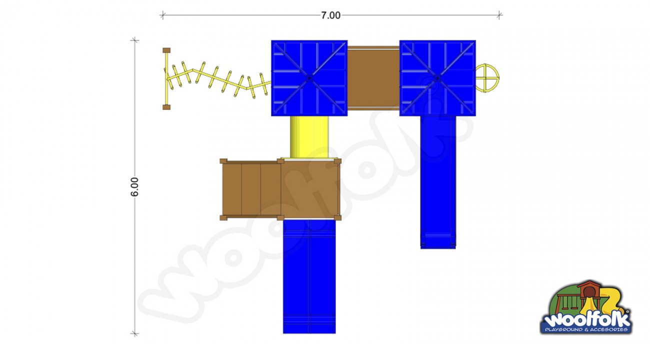 Juego Infantil de Madera de Pino Canadiense Línea Parques. Modelo: WDM054