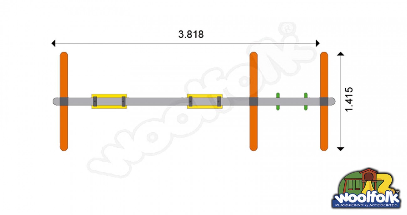 Juego Infantil para exteriores Línea Columpios. Modelo: CMC002-t2