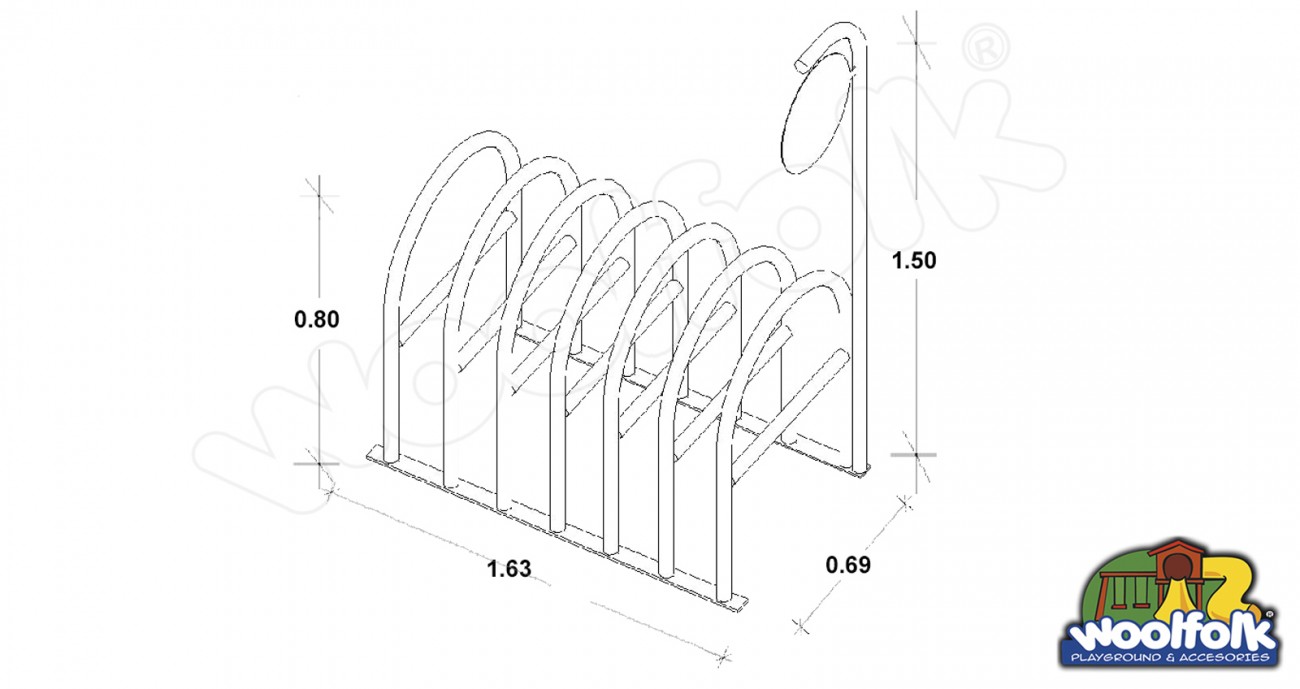 Bicicletero para Exteriores. Modelo: ACC009