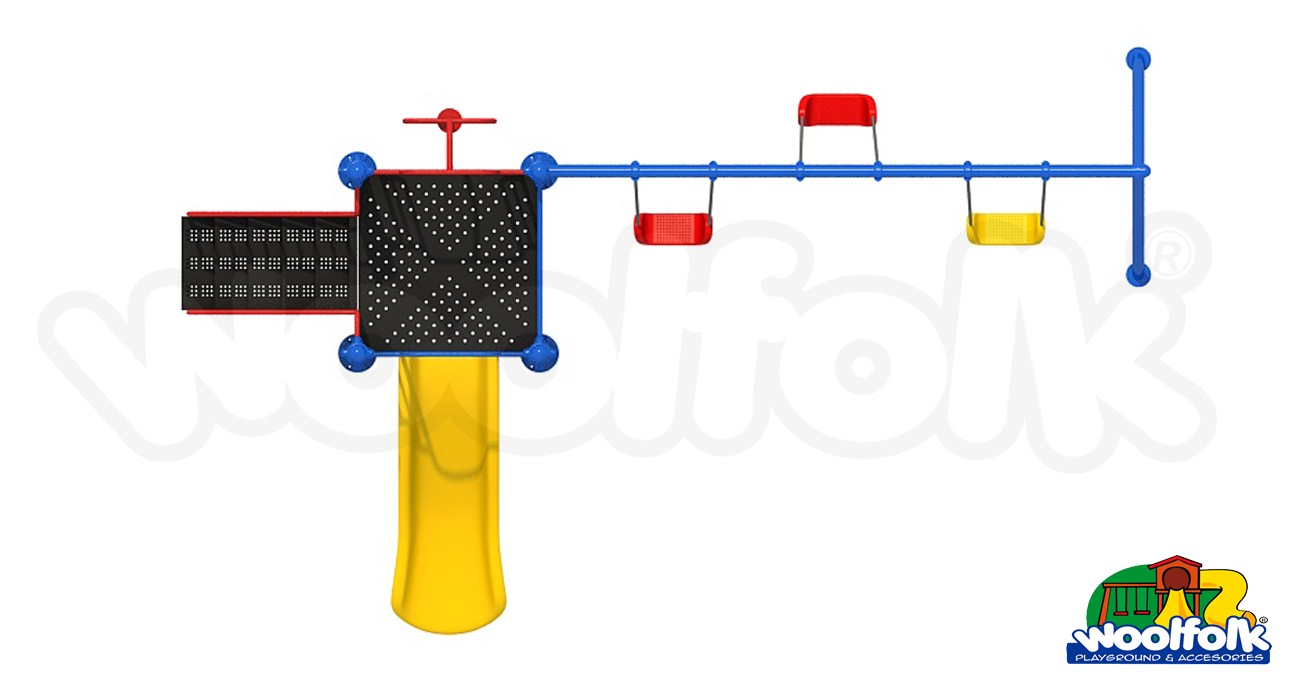 Juego Infantil metálico para exteriores. Modelo: MET203