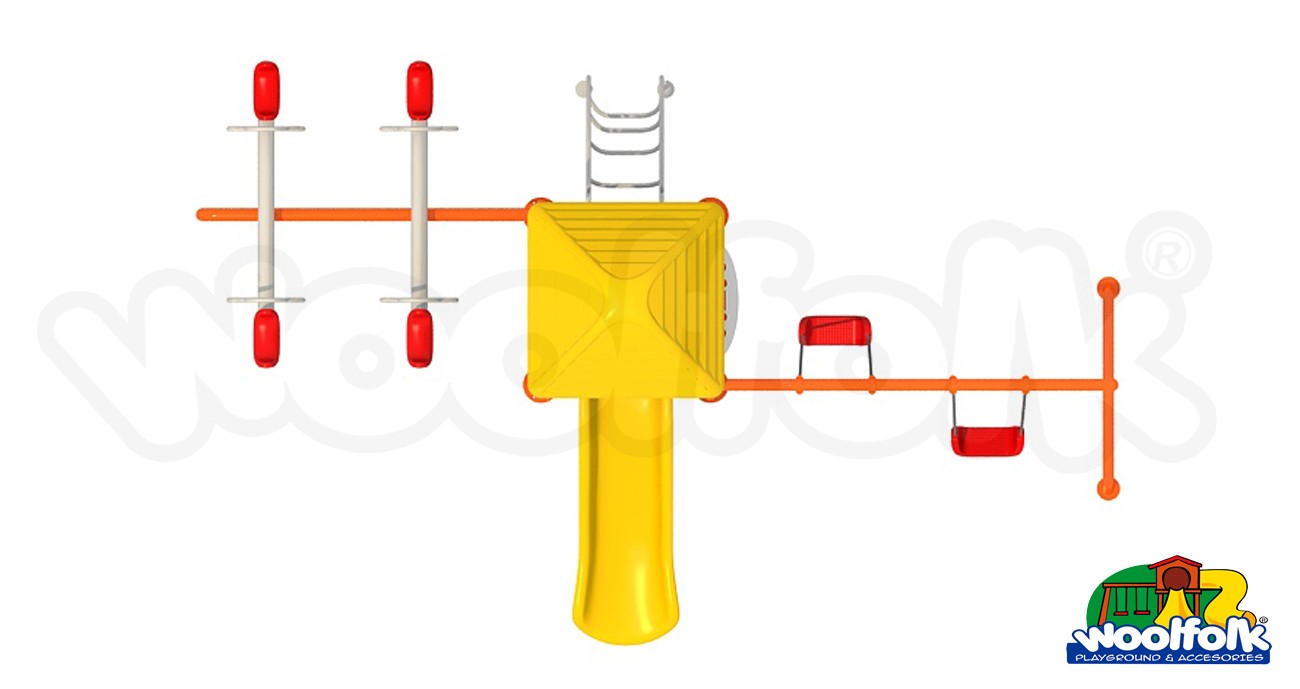 Juego Infantil metálico para exteriores. Modelo: MET204