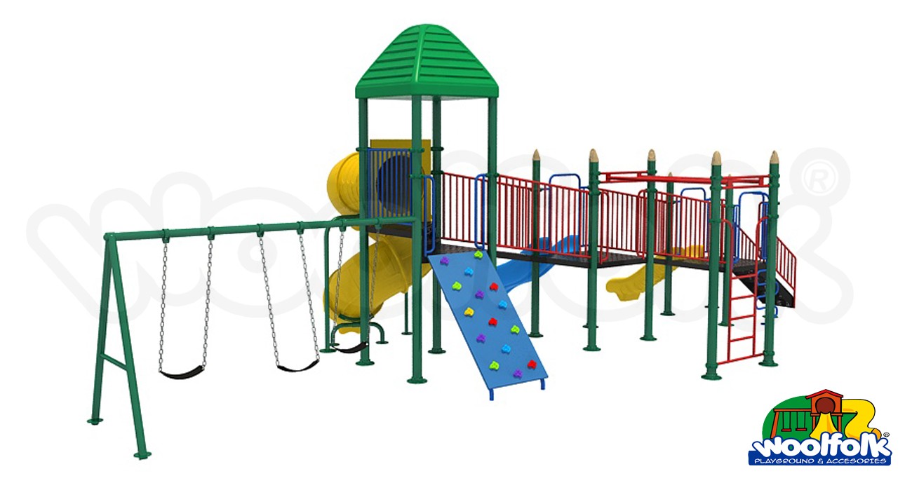 Juego Infantil metálico para exteriores. Modelo: MET216