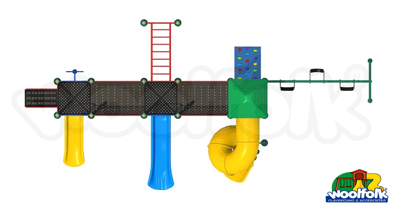 Juego Infantil metálico para exteriores. Modelo: MET216