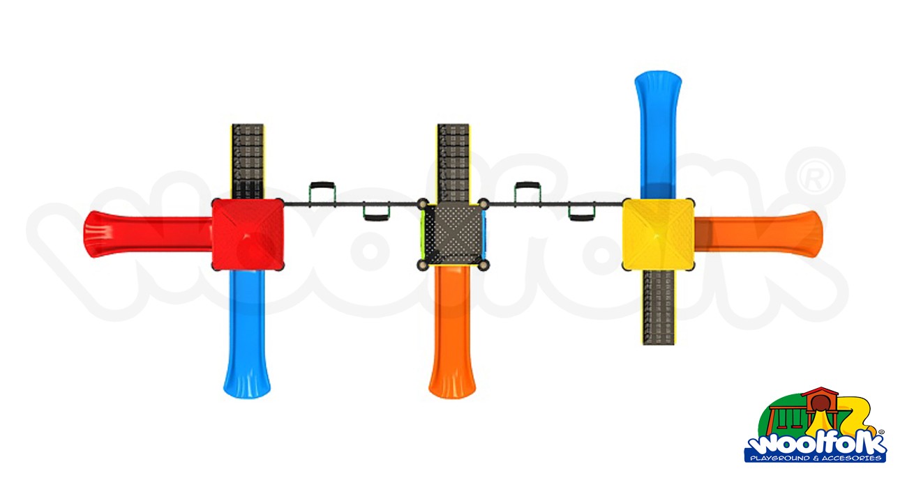 Juego Infantil metálico para exteriores. Modelo: MET218