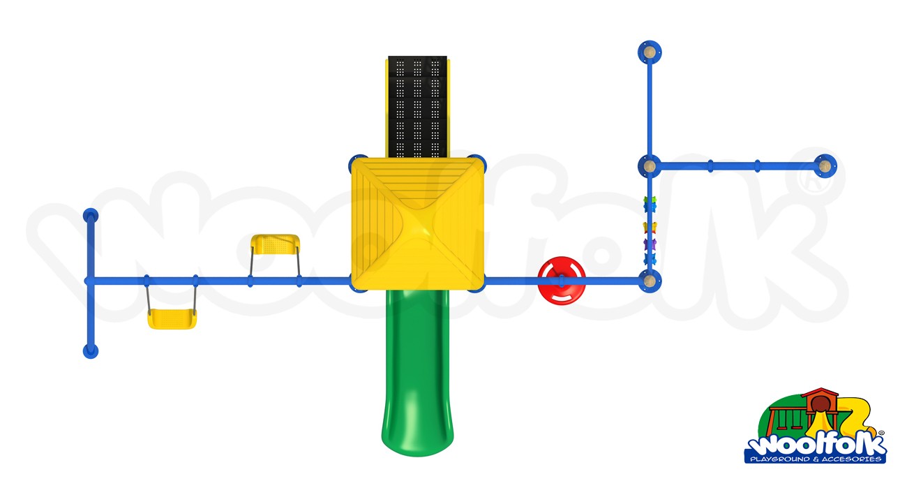 Juego Infantil metálico para exteriores. Modelo: MET207