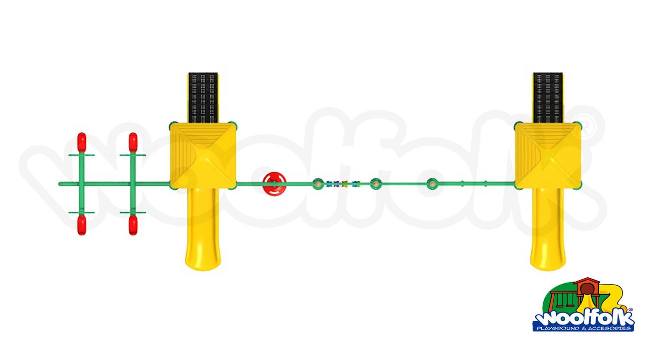 Juego Infantil metálico para exteriores. Modelo: MET211