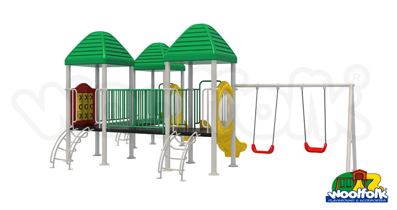 Juego Infantil metálico para exteriores. Modelo: MET214