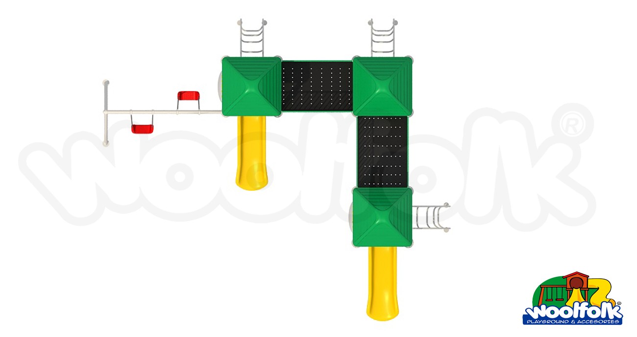 Juego Infantil metálico para exteriores. Modelo: MET214