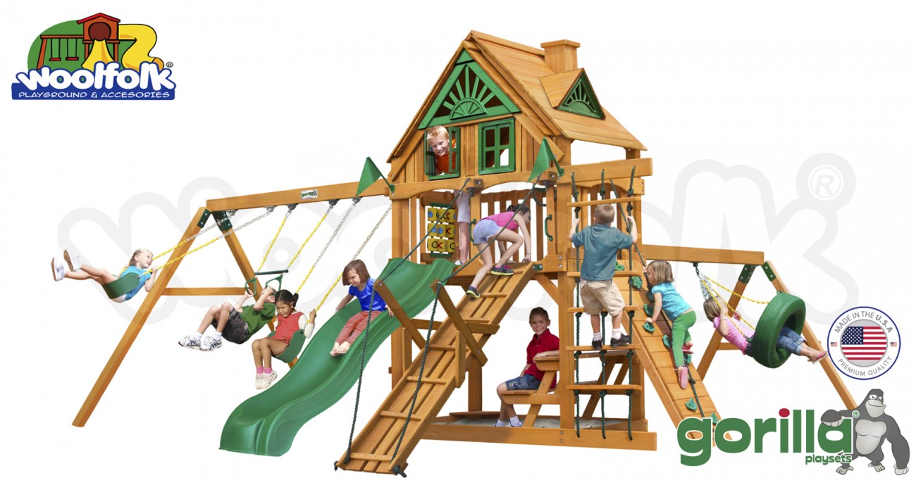 Juego Infantil de Madera Fabricado en Estados Unidos. Modelo: Frontier Treehouse