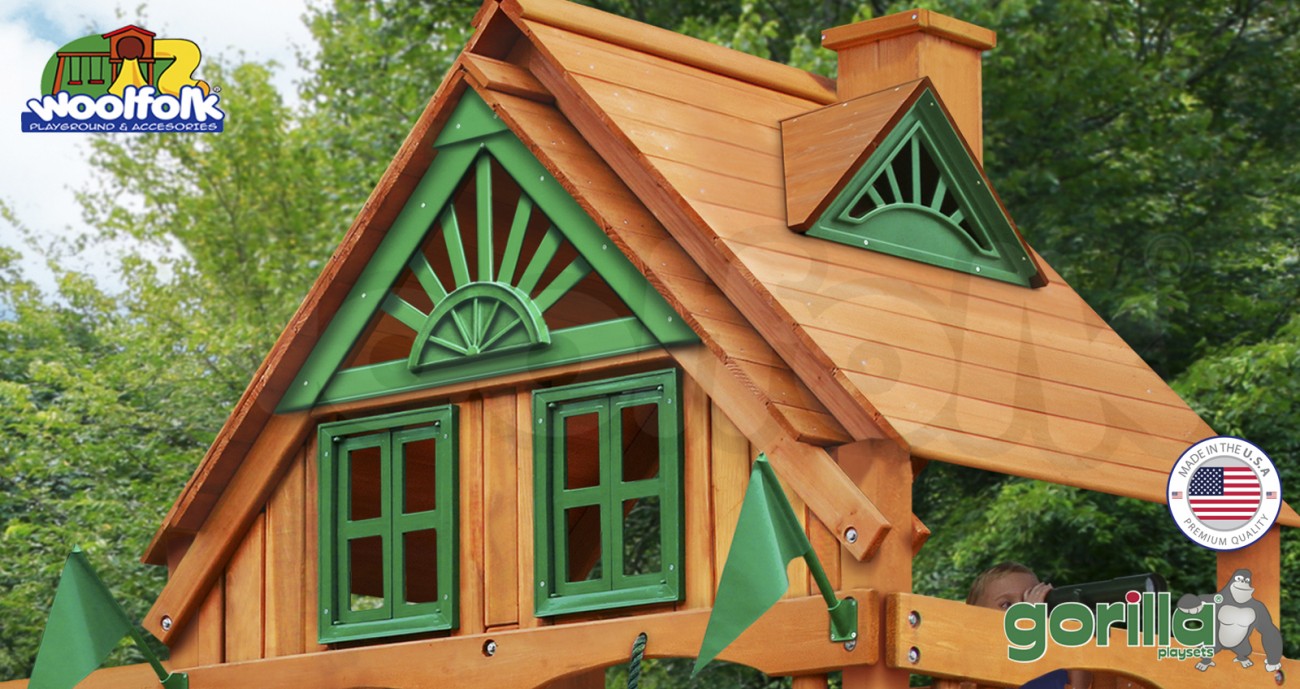 Juego Infantil de Madera Fabricado en Estados Unidos. Modelo: Frontier Treehouse