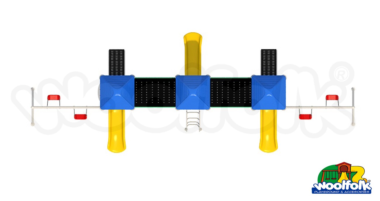 Juego Infantil metálico para exteriores. Modelo: MET215