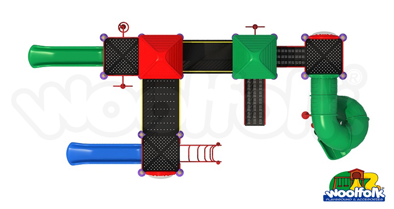 Juego Infantil metálico para exteriores. Modelo: MET219