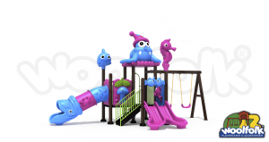 Montable metálico infantil carrusel con asientos individuales y volante giratorio central.-AKM006