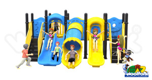 Montable metálico infantil carrusel con asientos individuales y volante giratorio central.-AKM026