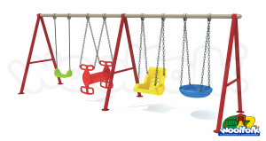 Montable metálico infantil carrusel con asientos individuales y volante giratorio central.-CMC008C