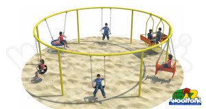 Montable metálico infantil carrusel con asientos individuales y volante giratorio central.-CMC009S